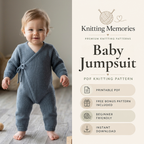 Baby Kimono Jumpsuit Knitting Pattern, Sizes 1M-18M