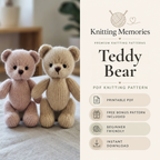 Teddy Bear Knitting Pattern, Instant Download PDF, Beginner Friendly