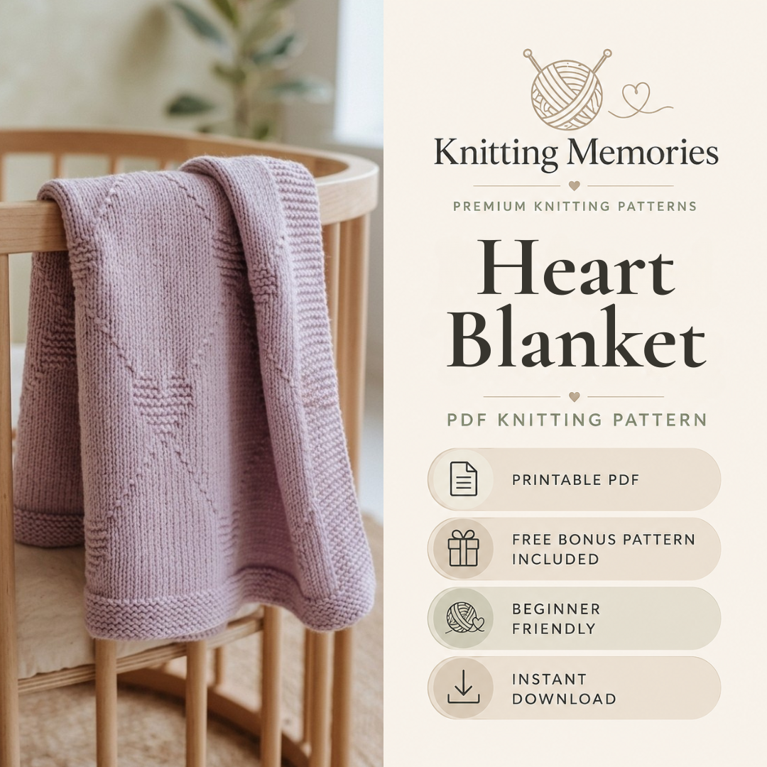 Heartfelt Baby Blanket Knitting Pattern, Beginner Friendly, Instant Download