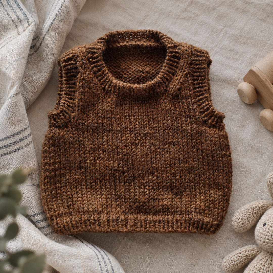 Kids Vest Knitting Pattern, PDF Pattern for Ages 0 to 14