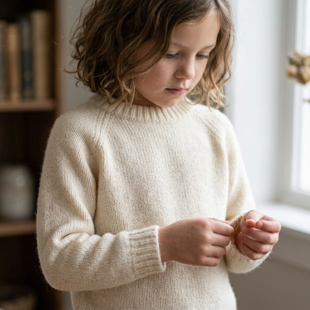 Kids Sweater Knitting Pattern, Minimalist Beginner Pullover PDF