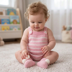 Baby Romper and Booties Knitting Pattern, Sizs 6 Months - 1 Year