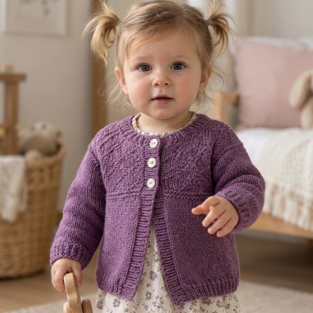 Kids Cardigan Knitting Pattern, Instant PDF for Sizes 6 Months to 7 Years