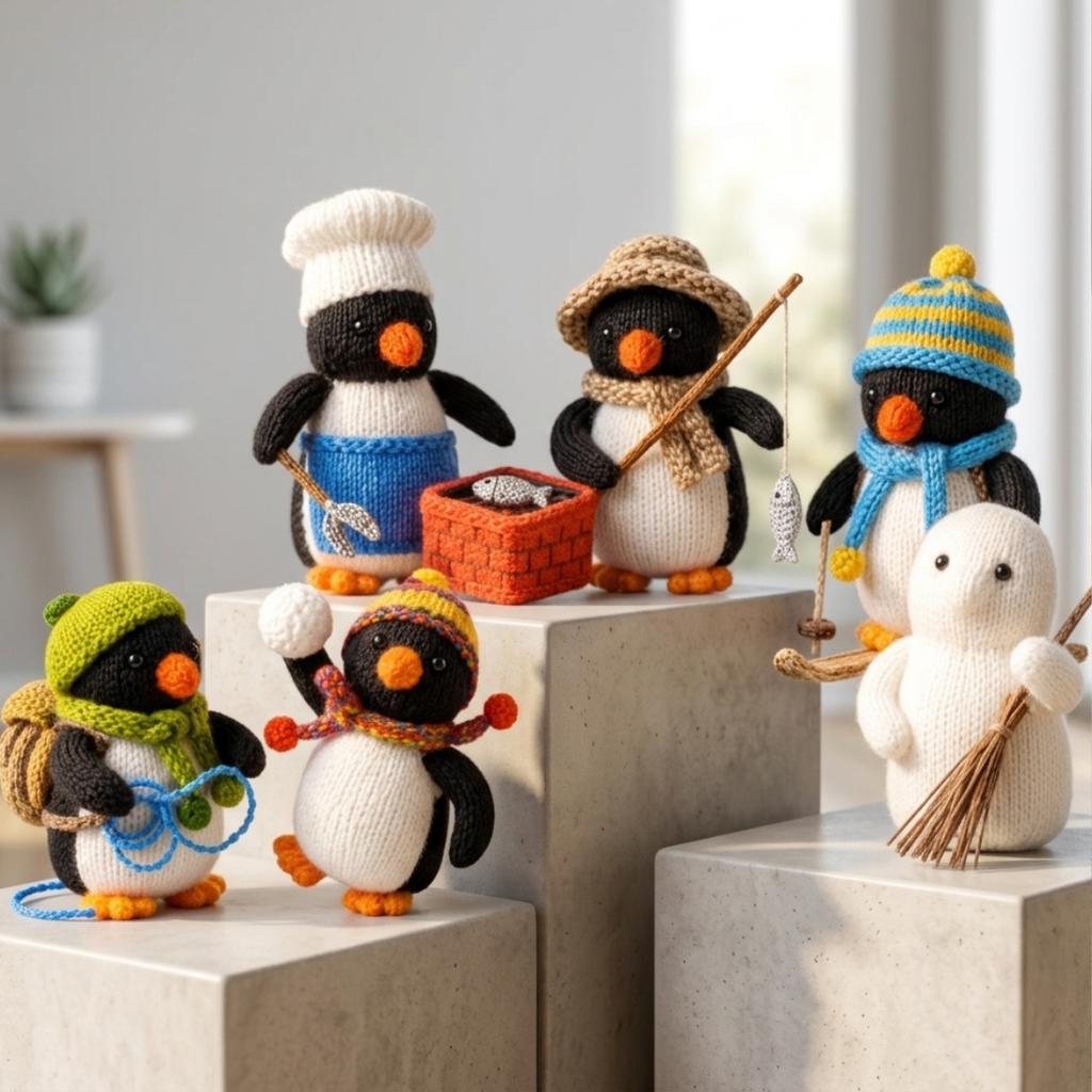 Knitted Toy Pattern Bundle, Vintage Dolls and Animals for Beginners