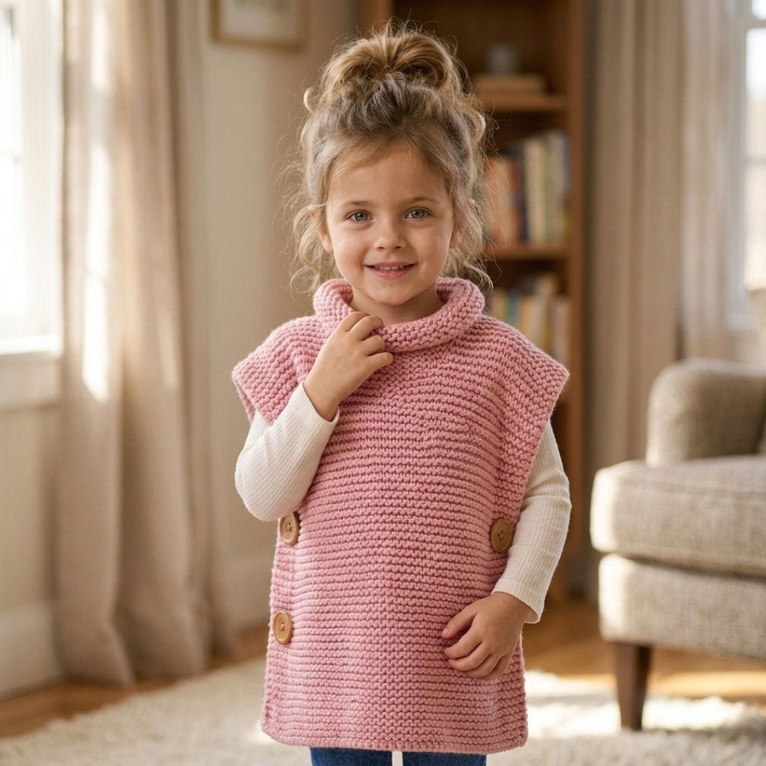 Kids Tabard Knitting Pattern, Super Chunky, PDF Instant Download PDF
