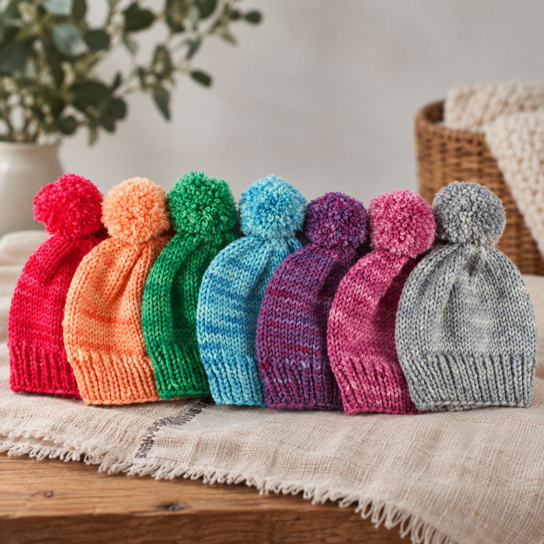 Classic Beanie Knitting Pattern, Easy Knit Hat in Five Sizes