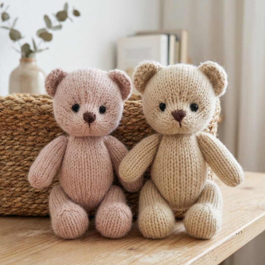 Teddy Bear Knitting Pattern, Instant Download PDF, Beginner Friendly