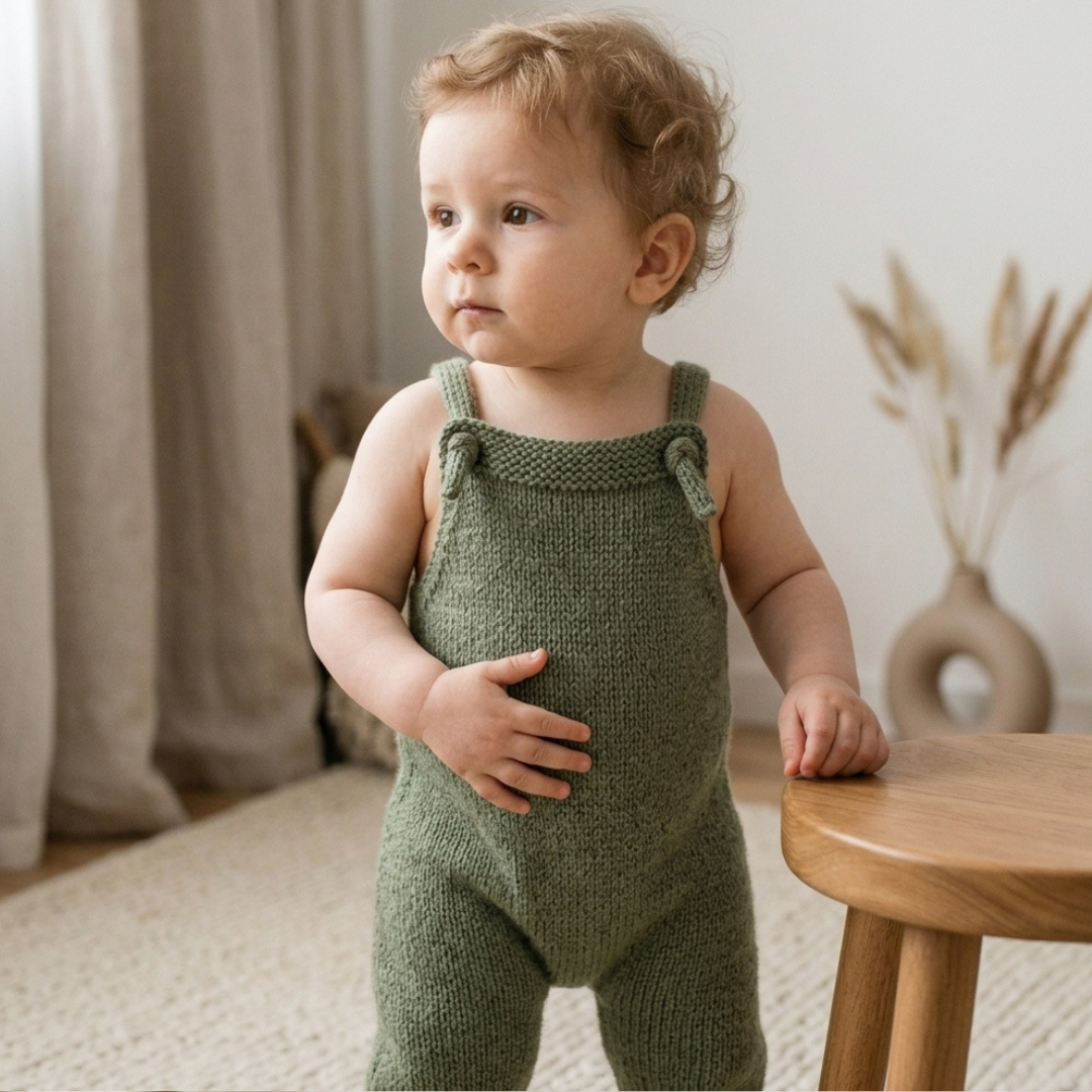 Baby Jumpsuit Knitting Pattern, Many Sizes, 1M-2Y, Instant Download PDF