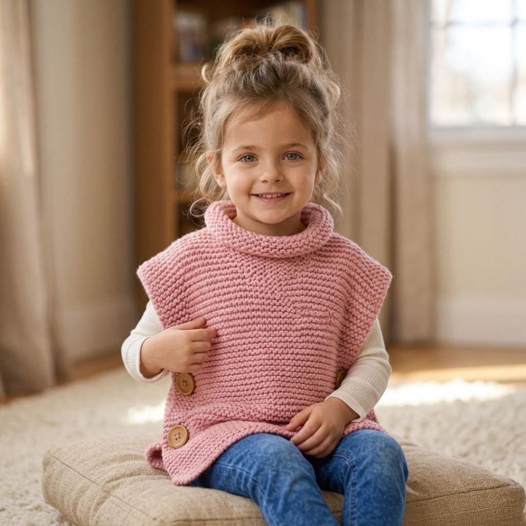 Kids Tabard Knitting Pattern, Super Chunky, PDF Instant Download PDF