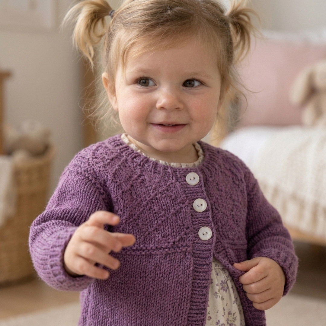 Kids Cardigan Knitting Pattern, Instant PDF for Sizes 6 Months to 7 Years