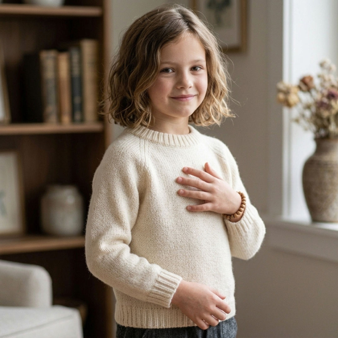 Kids Sweater Knitting Pattern, Minimalist Beginner Pullover PDF