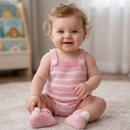 Baby Romper and Booties Knitting Pattern, Sizs 6 Months - 1 Year