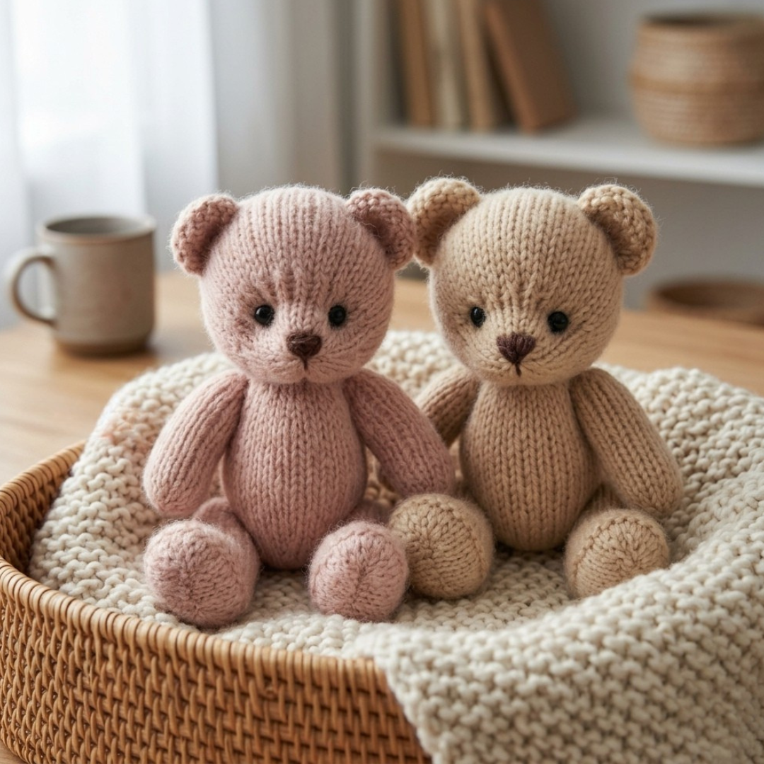 Teddy Bear Knitting Pattern, Instant Download PDF, Beginner Friendly