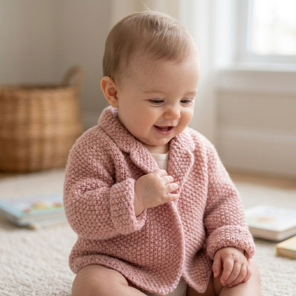 Baby Cardigan Knitting Pattern, 3M - 3Y, Beginner Friendly, Instant Download