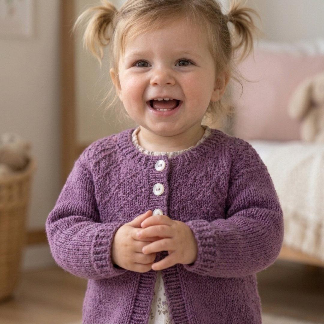 Kids Cardigan Knitting Pattern, Instant PDF for Sizes 6 Months to 7 Years
