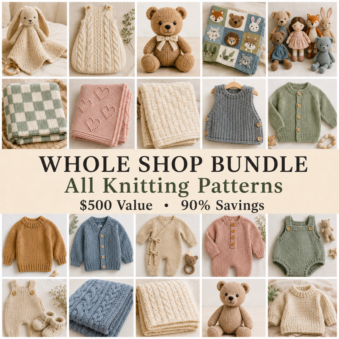 Whole Shop Bundle, All Knitting Patterns, All Current & Future Patterns, Lifetime Access